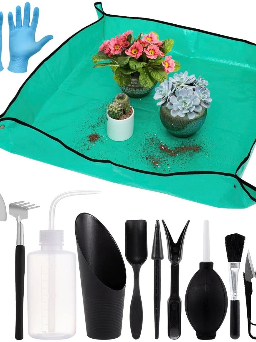 20pcs Small Gardening Tools Gifts for Women Beginners, Green